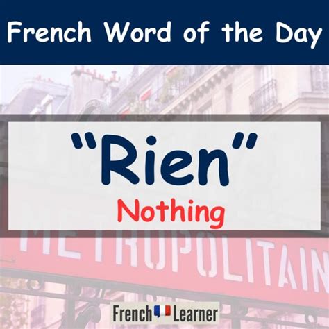 nothing en francais|rien meaning in french.